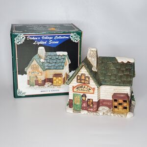 Vintage 1990 Brinn's Dicken's Village Collection Lighted Scrooge Hand Painted